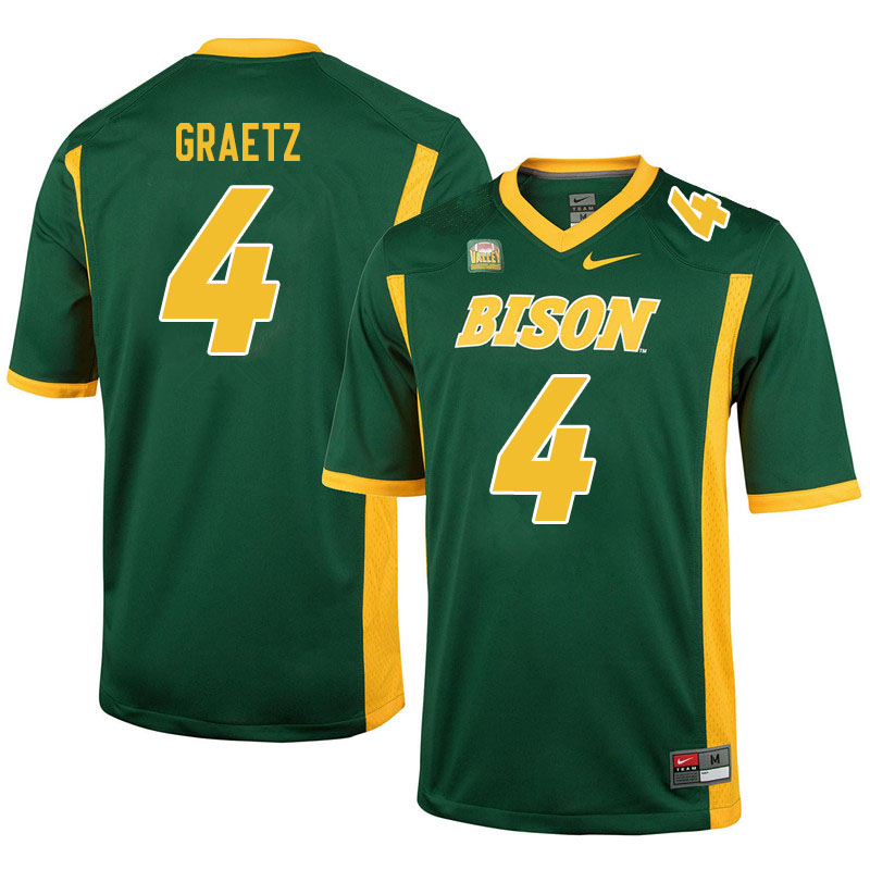 Men #4 Logan Graetz North Dakota State Bison College Football Jerseys Sale-Green - Click Image to Close